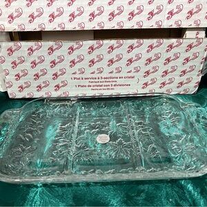 Princess House crystal relish Tray